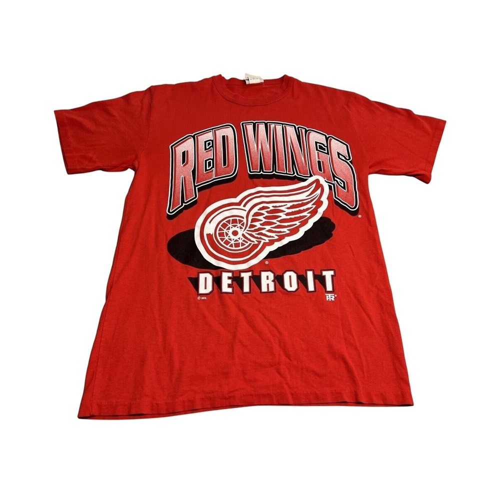Vintage 90s Detroit Red Wings T-Shirt Size M NHL USA Single Stitch